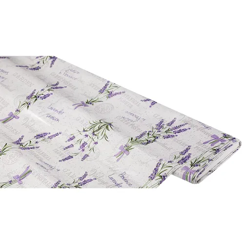 Abwaschbare Tischwäsche/Wachstuch Provence Lavendel, weiß/lila