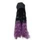 Knitted Beanie Wig Gradient Wigs Hat Women Long Curly Wig Hat Knitted Warm Wig Hats Beautiful Casual Wig Beanies Chic Elegant Wig Bonnets (Color : BlackH blackpurpleW, Size : 56-58 CM)