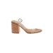 Mix No. 6 Heels: Tan Print Shoes - Women's Size 6 1/2 - Open Toe