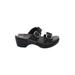 Dansko Mule/Clog: Slip-on Wedge Casual Black Print Shoes - Women's Size 38 - Open Toe