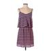 Southern Tide Casual Dress - Mini V-Neck Sleeveless: Purple Print Dresses - Women's Size Small