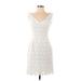 American Eagle Outfitters Casual Dress - Party V-Neck Sleeveless: Ivory Solid Dresses - Women's Size Small