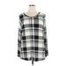 24/7 Maurices Long Sleeve T-Shirt: Ivory Plaid Tops - Women's Size 0X