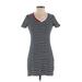 Tommy Hilfiger Casual Dress - Shift V Neck Short sleeves: Blue Color Block Dresses - Women's Size X-Small