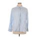 H&M Long Sleeve Button Down Shirt: Blue Tops - Women's Size X-Large