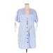 Shein Casual Dress - Shirtdress: Blue Dresses - Women's Size 4X