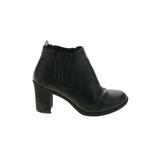 Dr. Scholl's Ankle Boots: Chelsea Boots Chunky Heel Casual Black Solid Shoes - Women's Size 8 1/2 - Round Toe