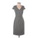 Banana Republic Factory Store Cocktail Dress - Sheath V-Neck Short sleeves: Gray Dresses - Women's Size 0