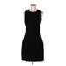 Helmut Lang Casual Dress - Sheath Crew Neck Sleeveless: Black Print Dresses - Women's Size 10