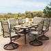 Moasis 5/7 PCS Siling Outdoor Dining Sets with 28"W Textilene Swivel Chairs, E-coating Frame