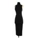 Zara Casual Dress - Party High Neck Sleeveless: Black Solid Dresses - Women's Size Small