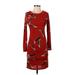 Yoana Baraschi Cocktail Dress - Sheath: Burgundy Print Dresses - Women's Size X-Small