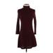 American Eagle Outfitters Casual Dress - Sweater Dress: Burgundy Marled Dresses - Women's Size X-Small