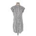 Express Casual Dress - Mini Collared Short sleeves: White Print Dresses - Women's Size Small