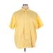 Croft & Barrow Short Sleeve Button Down Shirt: Yellow Solid Tops - Women's Size X-Large