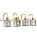 ExBrite Modern Rose Gold Dimmable Bathroom Crystal Vanity Lights