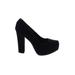 Brash Heels: Pumps Chunky Heel Cocktail Party Black Print Shoes - Women's Size 8 1/2 - Round Toe