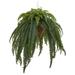 4' Artificial Giant Boston Fern Plant in Hanging Cone