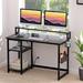 Computer Desk with USB Charging Port and Power Outlet,,Black