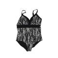 Swimsuits for all One Piece Swimsuit: Black Brocade Swimwear - Women's Size 14
