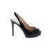 Guess Heels: Slingback Stiletto Cocktail Party Black Solid Shoes - Women's Size 6 1/2 - Peep Toe