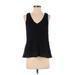 Zara Sleeveless Blouse: Black Tops - Women's Size X-Small