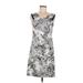 Adrianna Papell Casual Dress: Silver Print Dresses - Women's Size 8