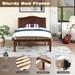 Wood Platform Bed Frame with Headboard, Minimalism Rustic Wood Slat Support Bed, Easy Assembly, No Box Spring Needed