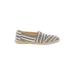 TOMS Flats: Espadrille Wedge Summer Gray Stripes Shoes - Women's Size 8 1/2 - Almond Toe