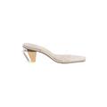 INC International Concepts Mule/Clog: Slip-on Chunky Heel Casual Ivory Solid Shoes - Women's Size 8 1/2 - Open Toe