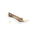 Prada Heels: Slip On Kitten Heel Cocktail Gold Shoes - Women's Size 35.5 - Pointed Toe