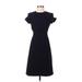 Theory Casual Dress - A-Line High Neck Short sleeves: Black Solid Dresses - Women's Size 0