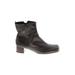 Clarks Ankle Boots: Black Print Shoes - Women's Size 7 1/2 - Round Toe