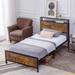 Twin XL Bed Frame, Platform Bed with 2-Tier Storage Headboard, Solid and Stable, Noise Free, No Box Spring Needed, Easy Assembly