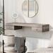 Wall Mounted Floating Vanity Desk with Drawers, Wooden Sticker