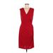 The Limited Casual Dress - Sheath V Neck Sleeveless: Red Print Dresses - Women's Size Medium