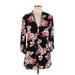 Akira Chicago Red Label Casual Dress: Black Floral Motif Dresses - Women's Size Large