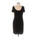 Calvin Klein Casual Dress - Sheath Scoop Neck Short sleeves: Black Print Dresses - Women's Size 12