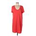 Universal Thread Casual Dress - Mini Scoop Neck Short sleeves: Red Print Dresses - Women's Size Large