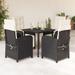 vidaXL 3/5 Piece Bistro Set with Cushions Black Poly Rattan