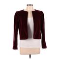 Lafayette 148 New York Jacket: Short Burgundy Print Jackets & Outerwear - Women's Size Medium