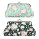 Women Canvas Handbags Floral Kiss Clasp Lock Card Holder Clutch Bag Long Wallet Coin Purse Large