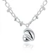Silver Plated Necklace Pendant for Women Heart Shape Pendant Charm Chain Silver Color Trendy Wedding