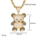 New Original Teddy Bear Hip Hop Pop Pendant Premium Copper Bear Necklace Jewelry Unisex Jewelry