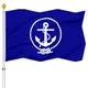 White Nautical Anchor Flag Navy Blue Background Premium Hosue Flag Holiday Party Decorative Flag