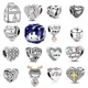 925 Sterling Silver Mum Heart Charm Bead Fit Original Pandora Bracelet Silver 925 Making Fashion DIY