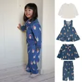 New Spring Ks Kids Clothing Toddler Girls Denim Jacket Tank Dress Suits Autumn Children's Cartoon