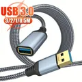 Câble d'extension tressé USB 3.0 mâle vers femelle rallonge pour clé USB imprimante appareil