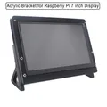 Custodia in acrilico per touch screen Raspberry Pi 4 per custodia per display da 7 pollici Staffa per monitor nera per LCD Raspberry Pi 4B/3B+/3B
