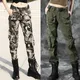 Pantalon cargo multi-poches pour femme pantalon DulLong extérieur militaire vert armée loisirs